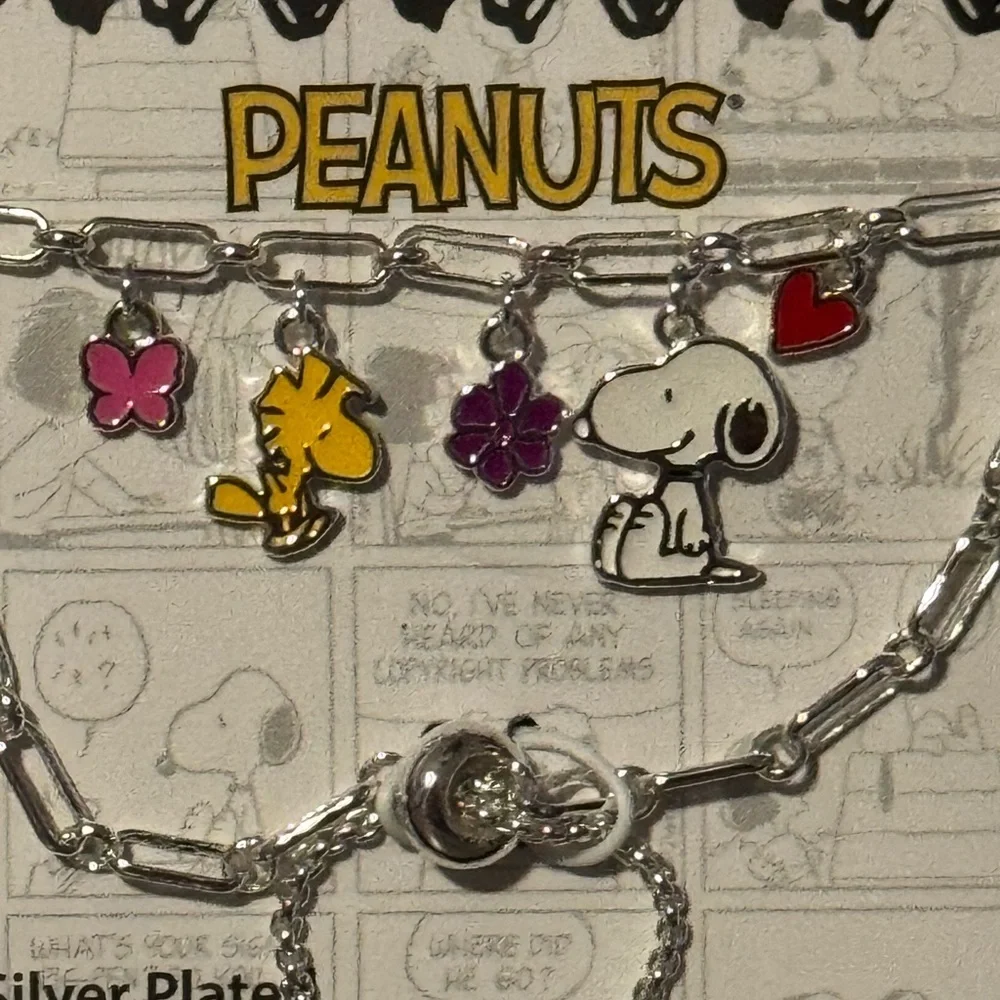 Peanuts silver plated adjustable charm bracelet - Picture 2 of 5